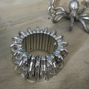 Silver Woven Cuff Bracelet